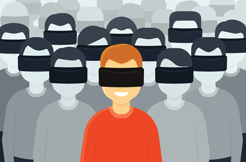 Groupe de personne avec un casque de réalité virtuelle