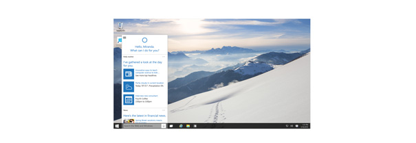 L'assistante Cortana sur un PC Windows 10