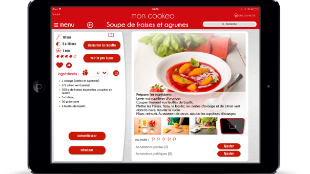 Une application "Mon Cookeo" est disponible avec plus de 100 recettes