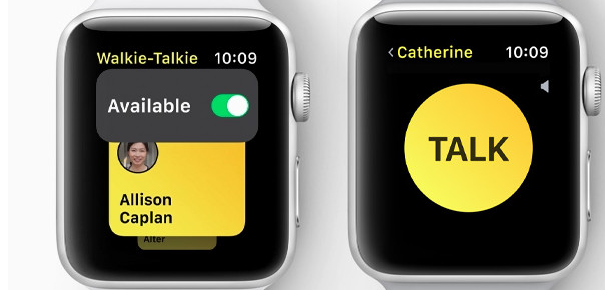 Fonction Talkie-Walkie sur l'Apple Watch