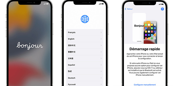 Configuration d'un premier iPhone