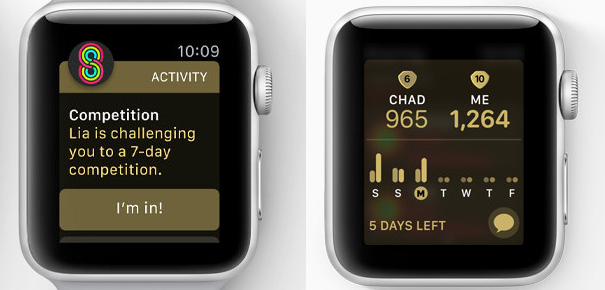 Mode compétition sur Apple Watch