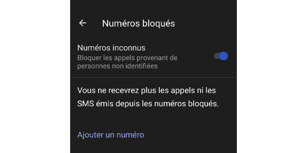 Bloquer un numéro inconnu sous Android.