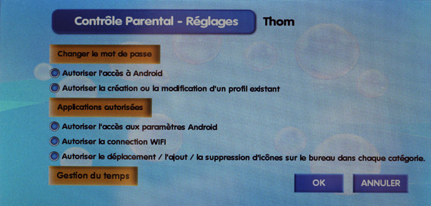 Tablette tactile enfant Lexibook Ultra 2 : contrôle parental