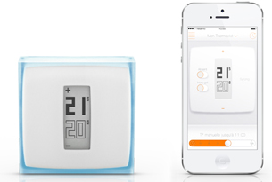 Thermostat connecté Netatmo relié à un smartphone