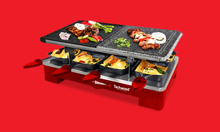 Raclette TECHWOOD TRGP-695 ROUGE