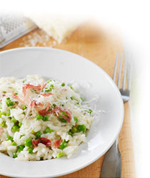 Recette - Risotto petits pois & jambon