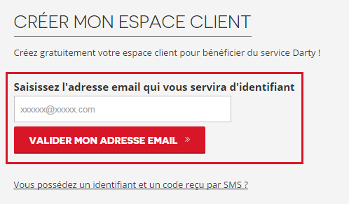 Inscription espace client