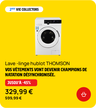 Lave-linge hublot THOMSON  329,99 au lieu de 599,99